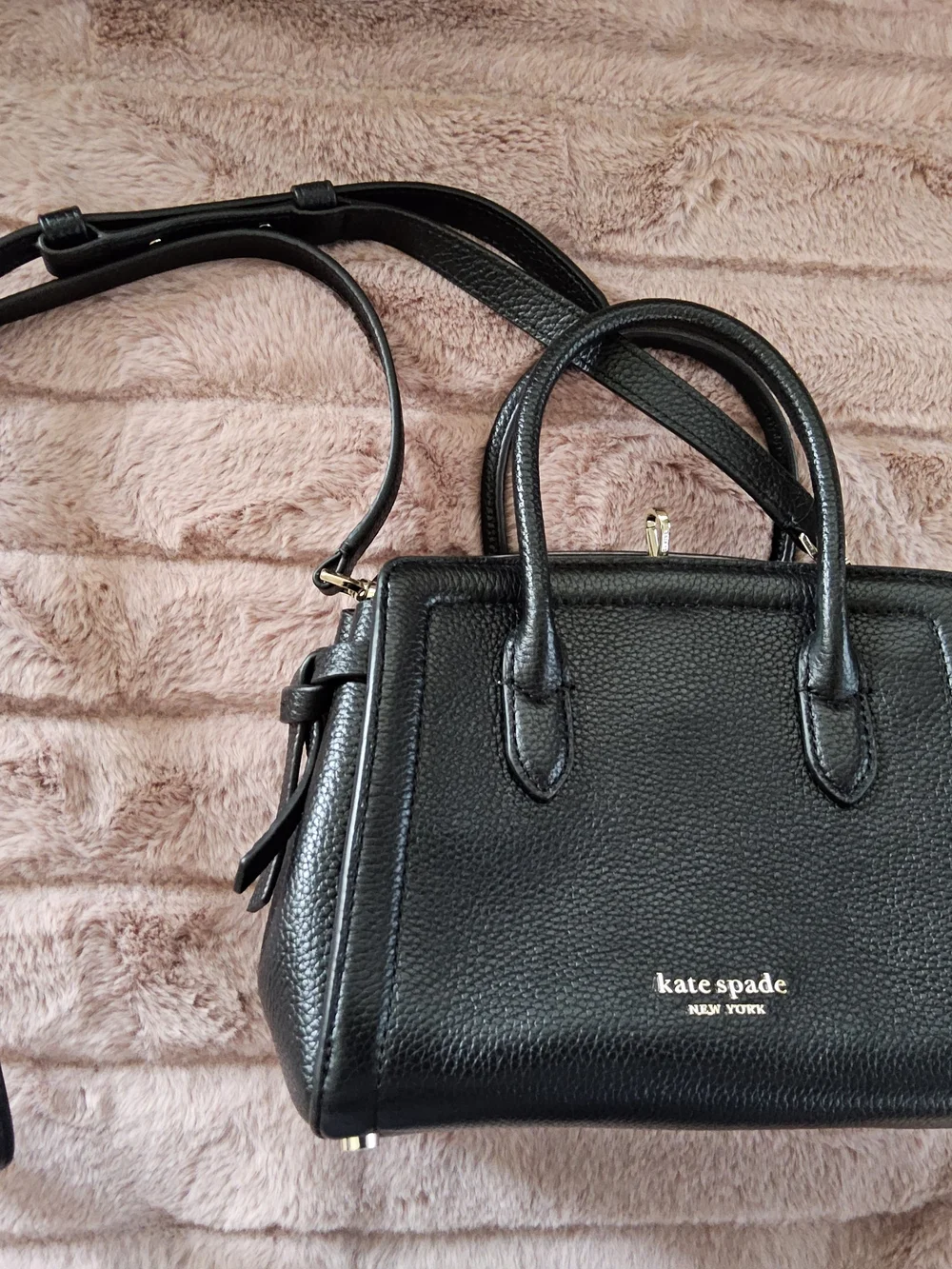 kate spade Black Pebbled Leather Mini Satchel
